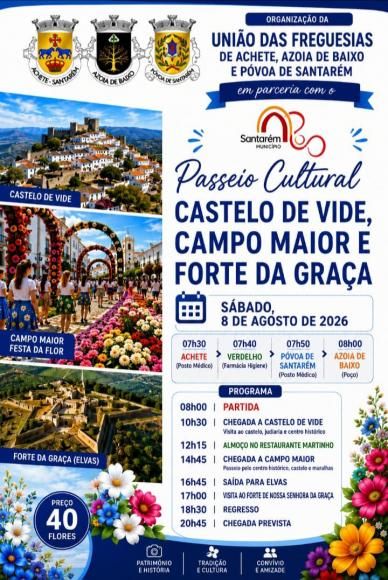 Passeio dos Av&oacute;s - Castelo de Vide, Campo Maior e Forte da Gra&ccedil;a - 08 de agosto 2026