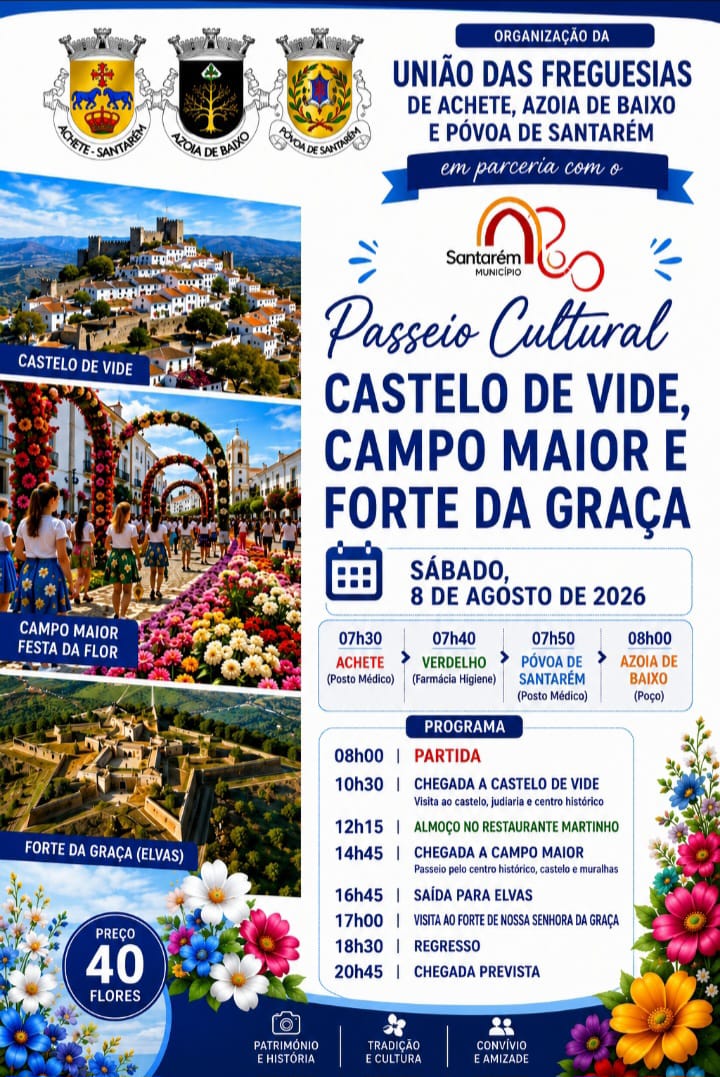 Passeio dos Av&oacute;s - Castelo de Vide, Campo Maior e Forte da Gra&ccedil;a - 08 de agosto 2026